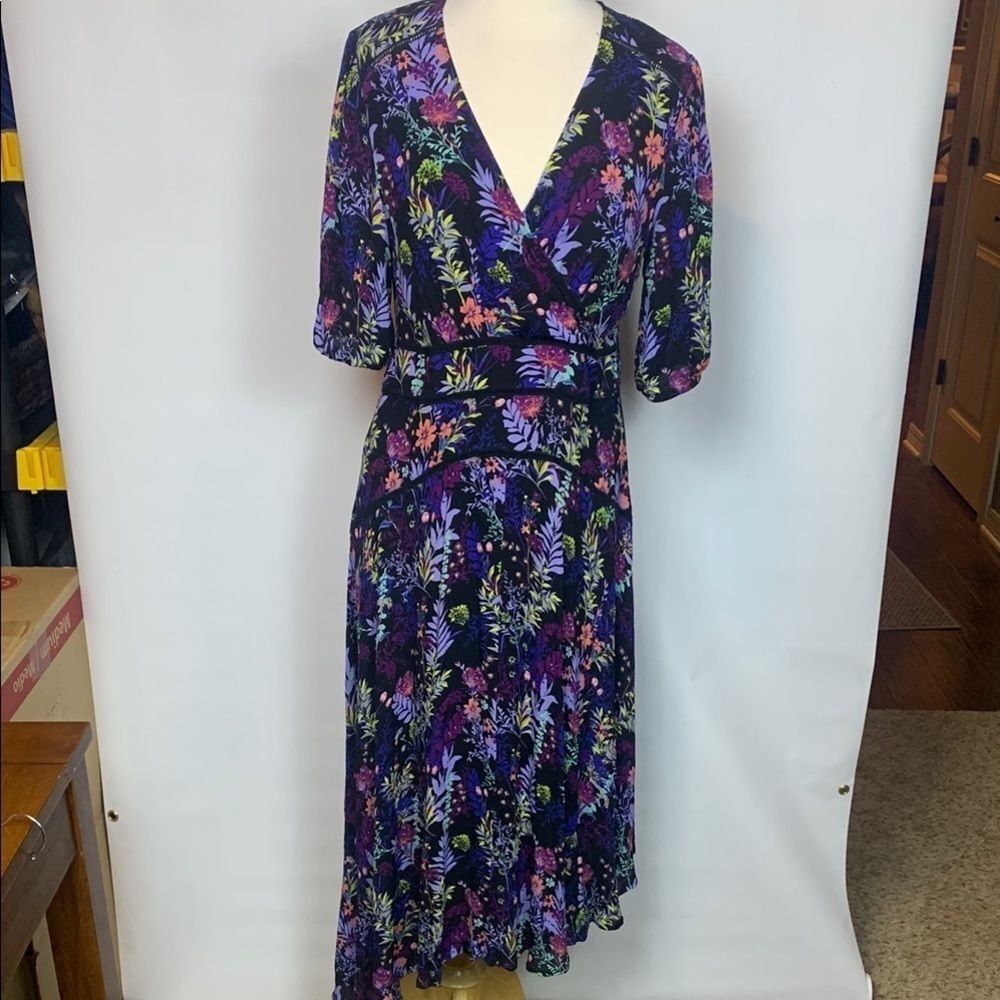 Soft Surroundings Floral Short Sleeved Women's Dress, Size 10